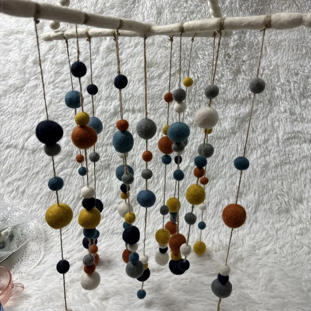 West Elm Pottery Barn Kids Felted Pom Pom Mobile Wool Fair Trade Nepal 32